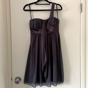 blue Gray one shoulder dress